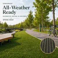 Gazon artificiel Verdigrass, hauteur de la pile 50,8 mm, résistant aux UV, ignifuge, durable, haute perméabilité, écologique, utilisation extérieure