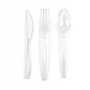 Vaisselle jetable à <span class=keywords><strong>emporter</strong></span>, couverts, ustensiles, couteau, cuillère et fourchette en plastique, couleur transparente - Product Image 6