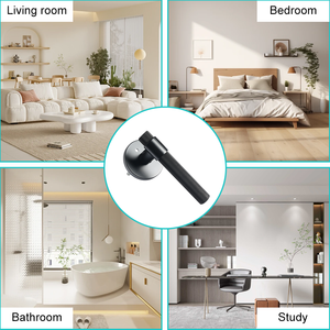 Entrada Pasaje clásico Interior moderno Manija de puerta de entrada de lujo Manija de puerta moleteada negra mate - Product Image 3