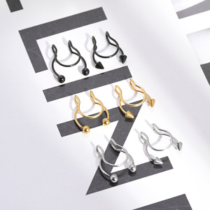 Personnalité de la mode Sexy multicolore non percé sans trou <span class=keywords><strong>faux</strong></span> or argent acier inoxydable nez Piercing <span class=keywords><strong>anneau</strong></span> - Product Image 5