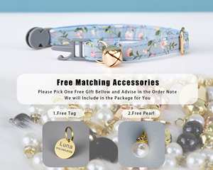 Collier pour chat en velours uni coloré Breakaway avec nœud papillon et laisse personnalisée, gravure personnalisée du nom du chaton, boucle de sécurité gratuite dorée - Product Image 4