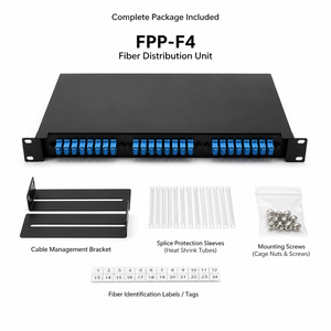Unité de distribution de fibres optiques 1U <span class=keywords><strong>pour</strong></span> montage en rack, tiroir coulissant, panneau de brassage de fibres optiques, adaptateurs SC FC LC, 12/24 fibres, 19 pouces - Product Image 5