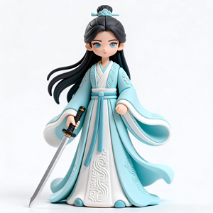 Statuetta Personalizzata in Resina PVC di Giovenca Stile Antico con Spada in un Mondo Fantasy, Modello Decorativo - Product Image 3