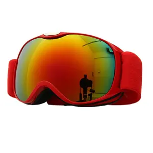 支持小订单批发户外运动圆柱镜片镜面雪镜滑雪镜OTG儿童滑雪眼镜