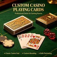 Cartes à jouer en plastique personnalisées 100% PVC, imperméables, jeu de cartes de casino, feuille d'or, cartes à jouer personnalisées avec boîte