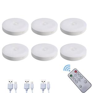 Luz de techo de gabinete LED recargable por USB con control remoto Luz nocturna magnética de tres colores para sala de exposiciones de cocina - Product Image 2