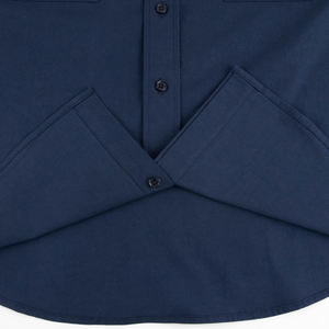 カスタムロゴ入りオーバーサイズボタンアップ構造クロップドメンズ半袖ワークシャツ - Product Image 6