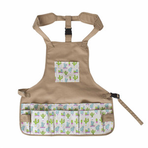 Delantal con estampado de cactus, delantal con múltiples bolsillos para jardinería y barbacoa, uso diario con diseño de dibujos animados - Product Image 5