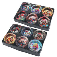Cendrier en verre rond de luxe de style américain de 85 mm avec logo personnalisé, poche en cristal pour cigarettes, accessoires de fumeur portables
