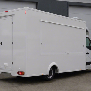 White Food Truck Van 5.8M Aluminum Body Insulated Compartments for Outdoor Mobile Kitchen Use - Product Image 1
