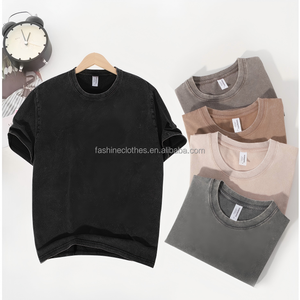 OEM Comfortabele Vintage Acid Wash T-shirt 100% Katoen Aangepast Logo Oversized Loose Fit T-shirt voor Heren en Dames - Product Image 4