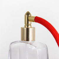 Atomiseur de parfum rechargeable de luxe 30 ml, flacon en verre transparent avec bulbe rouge et tuyau flexible, fabriqué en Chine, modèle ASP301515