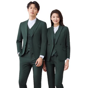 Dark Green Suit Set Unisex Formal Business Attire For Daily Workwear - Product Image 5