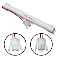 JINTION 2.4V 4000mAh NiMH Baterai Pengganti Lampu Darurat untuk Tridonic 28002316 2 Cell Stick dengan Konektor GL125R