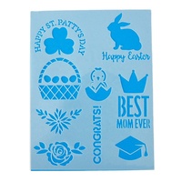 15*19.5cm 6 Designs Celebration Festival Patter Die Stencil Sets for Painting