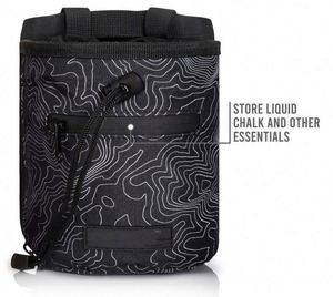 Échantillon Gratuit : Sac à Craie Personnalisé avec Carte Topographique Icôniqne et 2 Poches Zippées, Porte-Brosse, pour l'Escalade - Product Image 2
