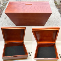 Boîte de rangement en bois de chêne foncé de grande taille gravée sur mesure avec couvercle à charnières, boîtes cadeaux décoratives pour souvenirs