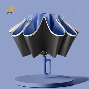 Haut de gamme 10 os anneau boucle automatique <span class=keywords><strong>parapluie</strong></span> <span class=keywords><strong>grande</strong></span> <span class=keywords><strong>taille</strong></span> renforcé épaissi hommes femmes soleil pluie inverse cadeaux d'affaires - Product Image 6