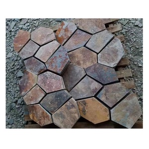 Không thường xuyên ngoài trời sàn lồng vào nhau tự nhiên chia gỉ <span class=keywords><strong>Slate</strong></span> cảnh quan đá Patio Lát sàn flagstone gạch không trượt - Product Image 6