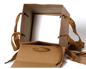 Bolsa de Regalo Cuadrada Alta Clásica de Alta Calidad con Cinta, Bolsa de Cartón Kraft Marrón para Empaque de Ramos - Product Image 5