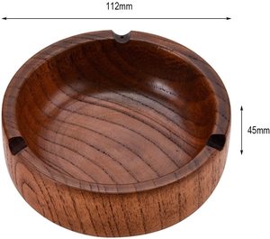 2026 Offre Spéciale naturel solide rond en bois Cigarette cendrier fumée cendrier de table cendrier pour extérieur et intérieur attrape-cendres - Product Image 3
