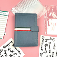 Organiseur de Budget Personnalisé A6 en Cuir PU, Carnet de Notes Spirale avec Enveloppes pour Espèces