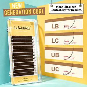 Extensions de cils volumineux marron Abonnie LJ LB LC LD Ub <span class=keywords><strong>Uc</strong></span> <span class=keywords><strong>Ud</strong></span> Curl 005 – Fournitures pour cils en gros – Plateaux de cils noir mat velours - Product Image 1