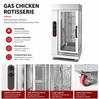 Four à rôtir au gaz commercial pour poulet, en acier inoxydable, avec porte en verre, pour restaurant, cuisine, boulangerie