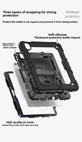 Étui pour tablette en silicone robuste et robuste étui de protection antichoc couverture arrière avec béquille pour Ipad 11 2025