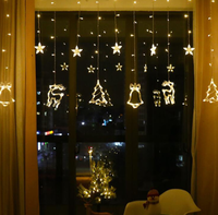 Guirlande lumineuse LED en forme d'étoile scintillante pour arbre de Noël, décoration de jardin, de chambre, de Noël, éclairage suspendu