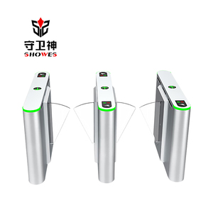 Tourniquet piétonnier de porte de porte d'aileron de barrière d'aileron de <span class=keywords><strong>scanner</strong></span> de billet de gestion de visiteur de porte de sortie de secours de SWS - Product Image 1