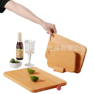 Bamboo Cutting Board Set With Stand Double Sided Rectangular Natural <b>Wood</b> Color Handle Creative Style Kitchen Chopping <b>Blocks</b> - Product Image 1