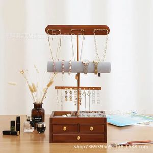 Nuevo expositor de joyería multifuncional de madera para escritorio, para collares, pulseras, pendientes, relojes y otros adornos. - Product Image 2