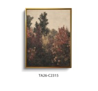 Peinture vintage de jardin de fleurs, motif de fleurs de genciane, impressionniste, sur toile encadrée, grande taille, moderne, décorative, pour la maison ou le bureau