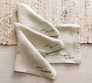 Venta al por mayor 20x20 servilletas de lino y algodón bordadas personalizadas para banquetes de boda y fiestas con monograma para uso doméstico de Vietnam - Product Image 5