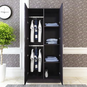 Armoire double <span class=keywords><strong>porte</strong></span> simple et moderne en bois, armoire économique à deux portes pour la maison, armoire à vêtements à assembler - Product Image 3