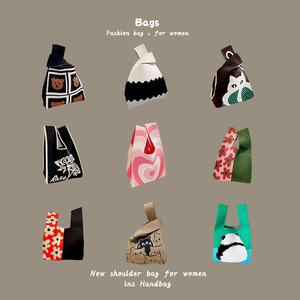 Borsa a mano in maglia di poliestere alla moda, fresca e dolce, con snack di lusso inclusi, ideale come regalo per dormitorio, compleanno, lavoro o per il trasporto a mano. - Product Image 4