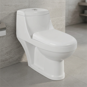 Inodoro de Cerámica Blanco Cuadrado de Una Pieza con Tanque Oculto, Doble Descarga, Ecológico, Montado en el Suelo - Product Image 5