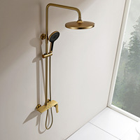 Ensemble de douche mural HONGDEC gris anthracite, 3 fonctions, kit de douche à effet pluie, mitigeur monocommande chaud/froid pour salle de bain
