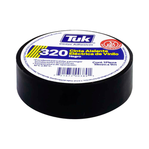 Ruban isolant électrique noir 19 mm x 9 m en PVC avec adhésif en caoutchouc 320N-10 Pack 10 AP Herramientas Plage de température -40F à 176F - Product Image 1