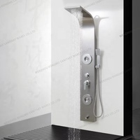 Système de tour de panneau de douche thermostatique en acier inoxydable avec jets de cascade de pluie Motif de pulvérisation de massage doux