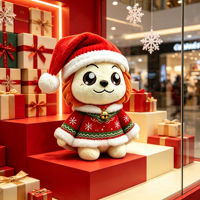 Peluche Lion de Noël Personnalisée en Coton, Jouet en Peluche Adorable, Cadeau de Fête de Noël pour Enfants, Vente en Gros