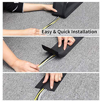 Couvre-câble en nylon durable avec velcro auto-adhésif solide pour une installation facile au bureau à domicile et protège les câbles