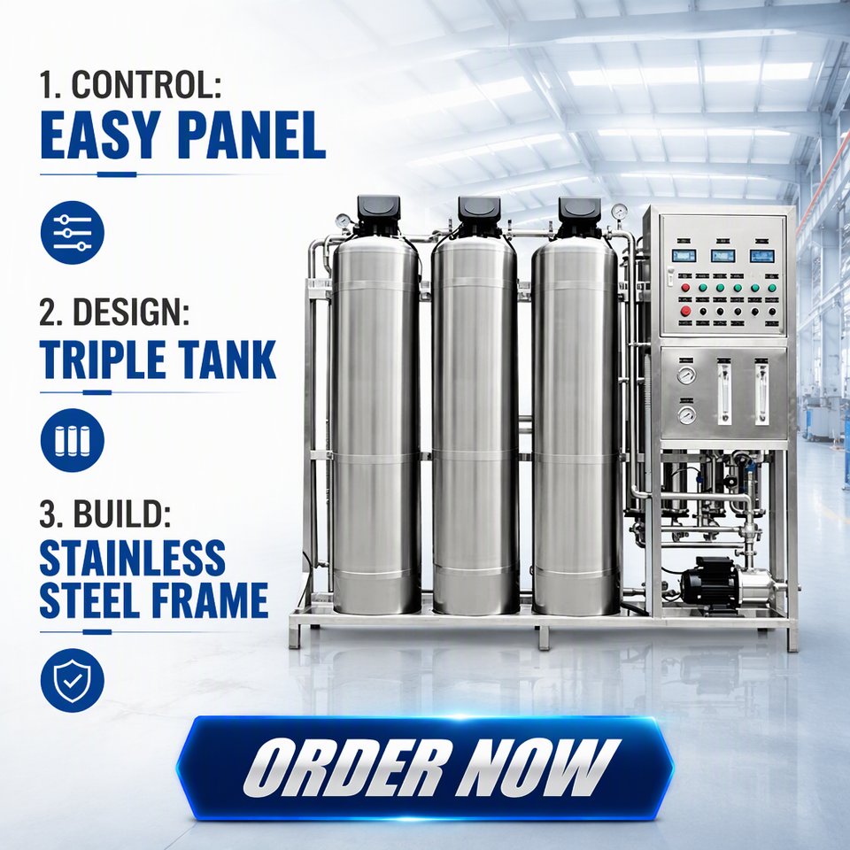 250LPH - 100,000LPH Custom Reverse Osmosis System Industrial RO Water ...