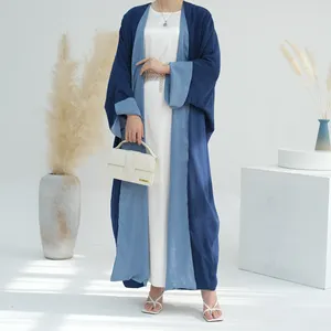 2024 New Islamic Clothing Loriya Linen Reversible Cardigan Women's Dresses Open Abaya Women Muslim Dress Dubai Abaya EID Ramadan