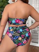 Nouveau maillot de bain bikini à imprimé floral pour femmes grandes tailles, vêtements de plage