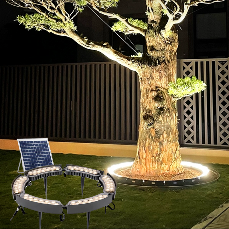 LED Solar Garden Tree Light IP65 Grade Outdoor Waterproof Villa Landscape Lighting Spotlight Round Hugging Tree Light