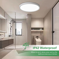 Lámpara de Techo LED Regulable de 24W/36W, Redonda, Decoración del Hogar, Ahorro de Energía, 3CCT, Sin Parpadeo, Panel Plano Redondo