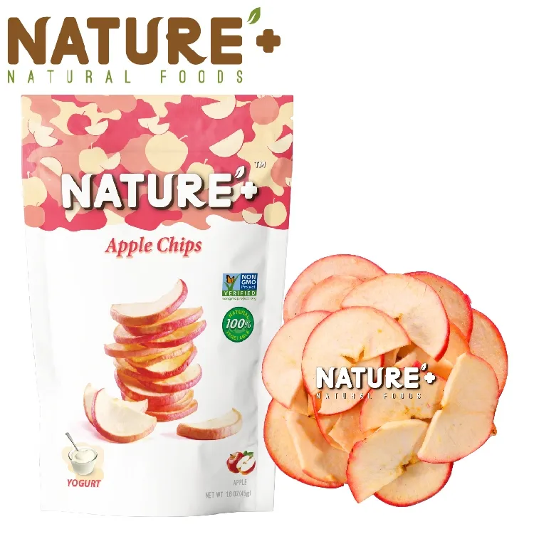 Producto en línea, producto en oferta, dulce, bajo en grasas, después del proceso de deshidratación, chip de manzana seca para vegnos