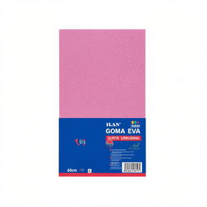 Foglio di Schiuma EVA Ilan 40x60cm Rosa Chiaro Glitterato, Materiale per Artigianato - Product Image 2